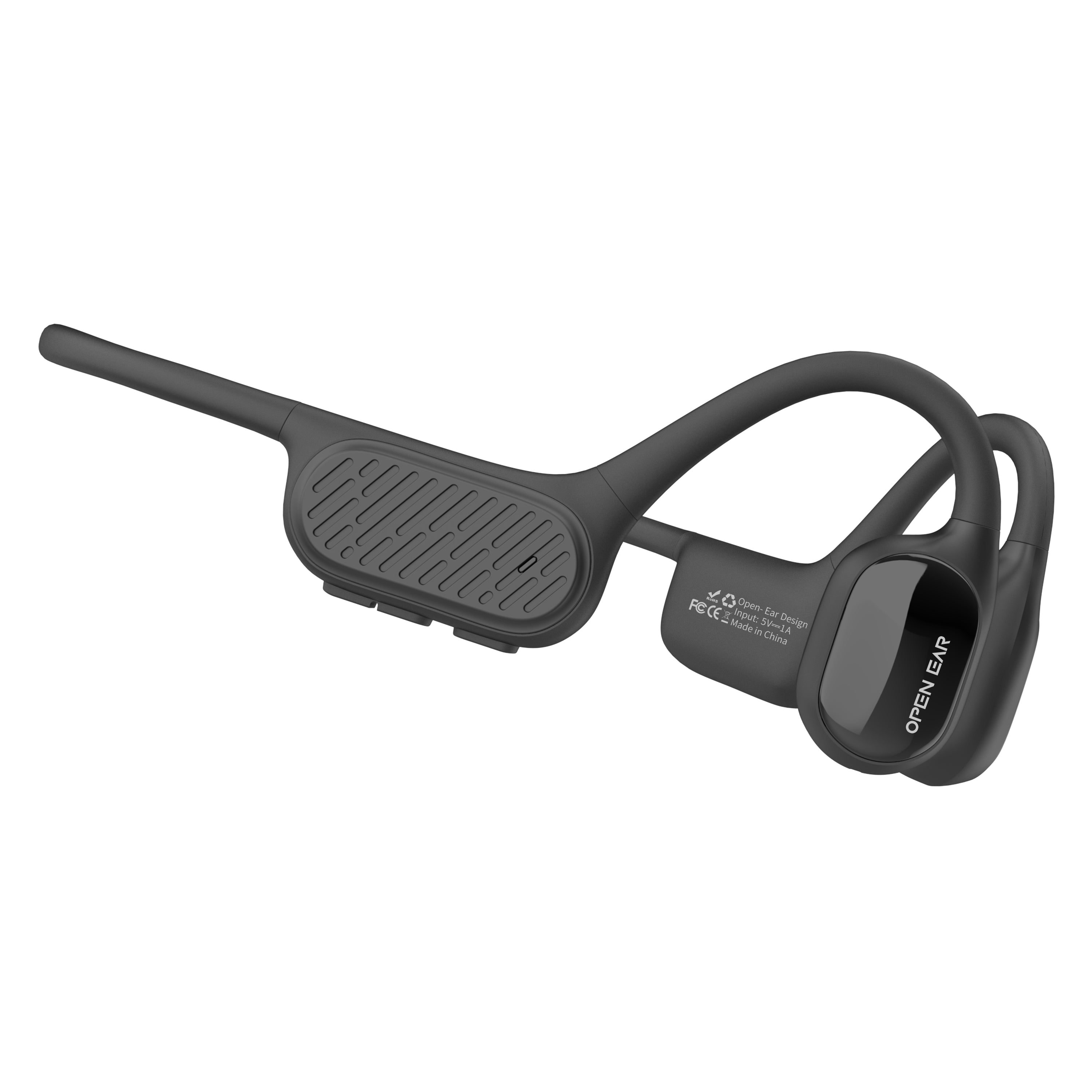 Open ear F1 Bone Conduction IP68 Enhanced Bass Headphone with 32GB Memory - Black