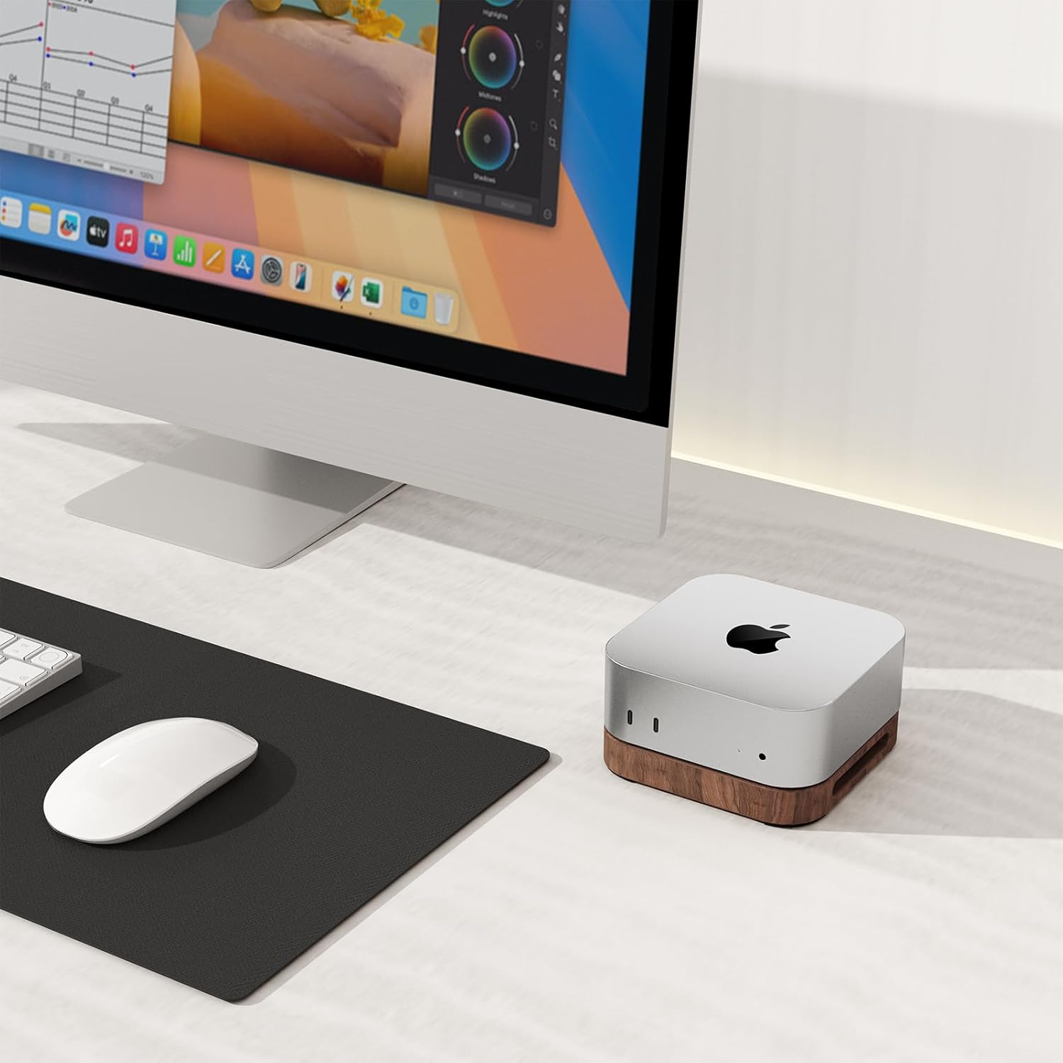 MACOAK COMPACT – Walnut Wood Stand for Mac Mini 2024 (M4 & M4 Pro)