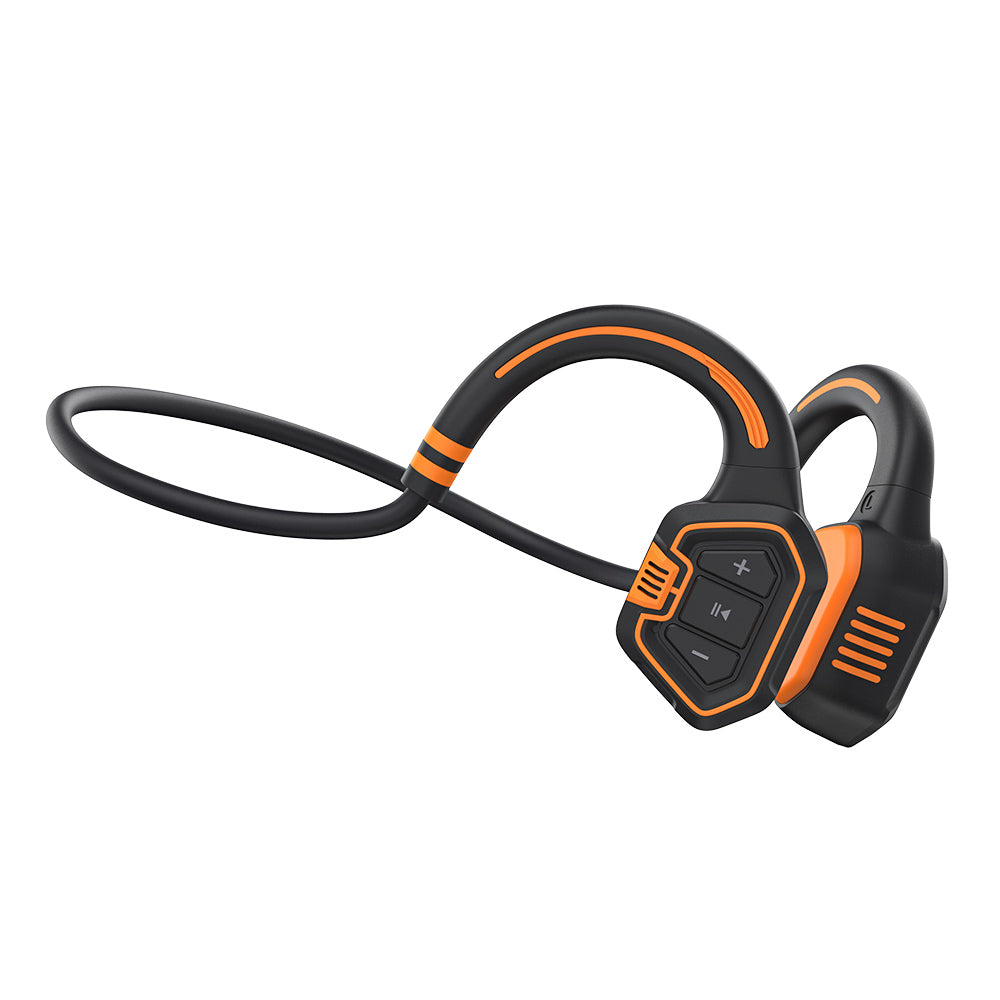 Open ear Wave Bone Conduction IP68 Enhanced Bass Headphone with 32GB Memory - Black