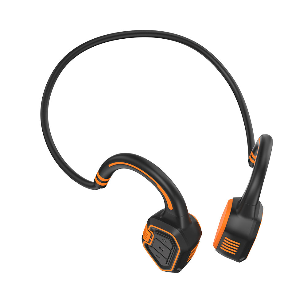 Open ear Wave Bone Conduction IP68 Enhanced Bass Headphone with 32GB Memory - Black