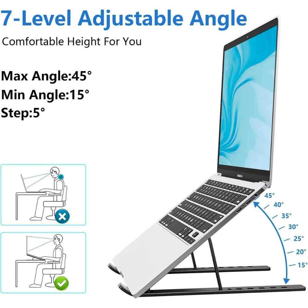 Pocket Friendly Compact Laptop Stand up to 16" Laptops - Black