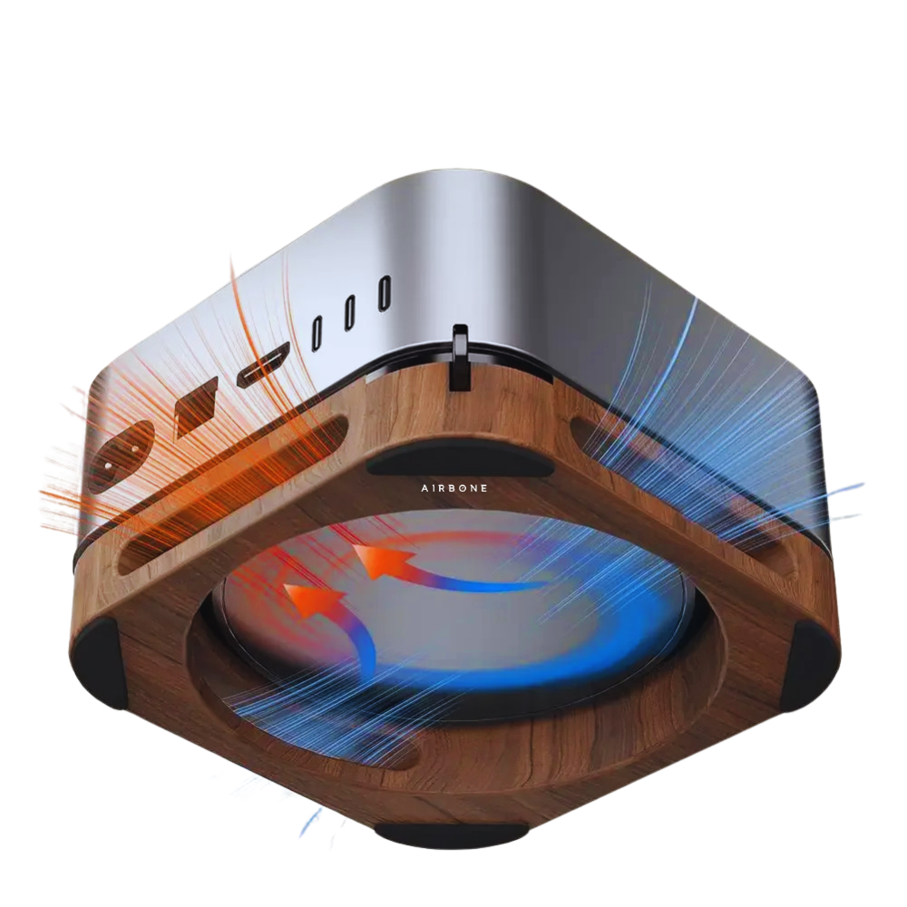 Mac Mini M4 Compatible Wooden Stand with Easy Switch