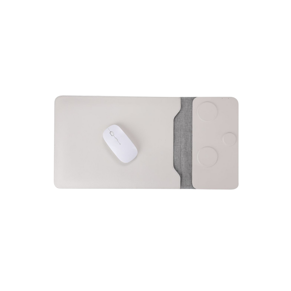 5 in 1 Laptop Sleeve with 20W 3 in 1 Wireless Charging Pad - Beige