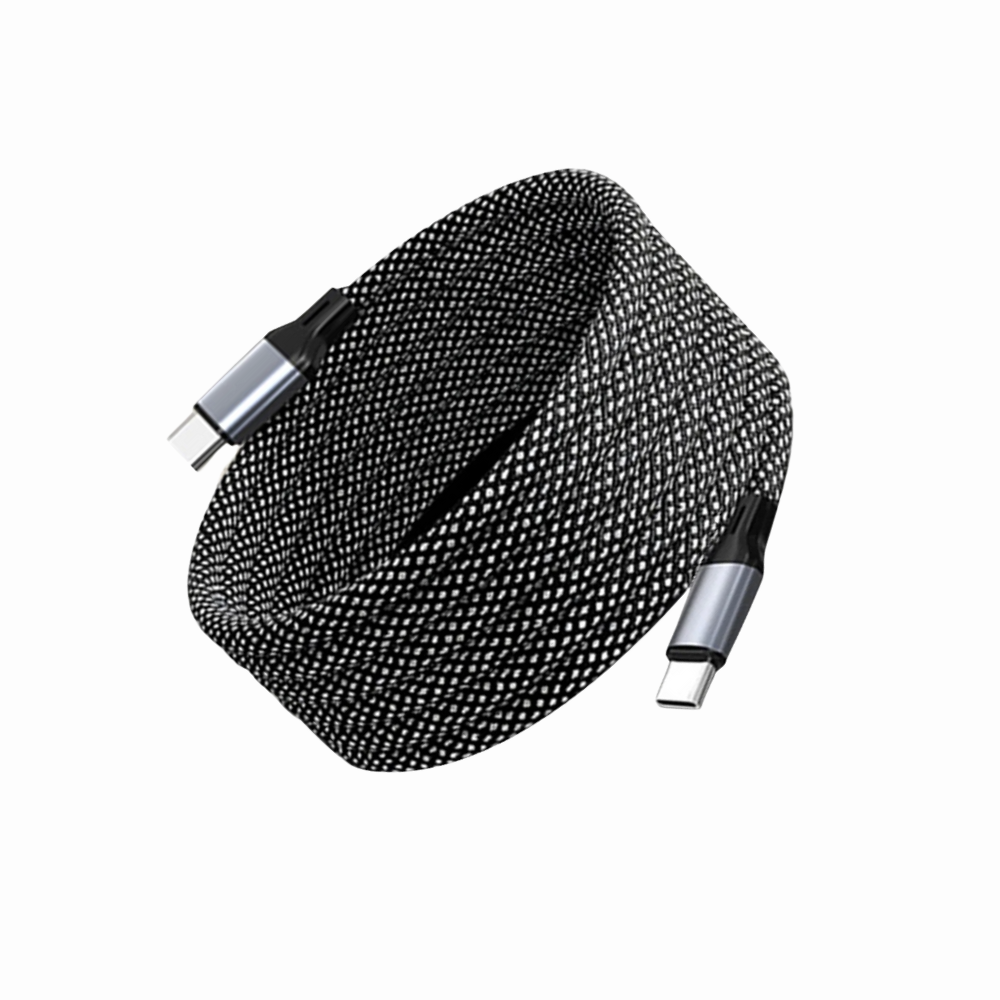 Braided Magnetic 1 Pack USB C to USB C 65W Charging Cable - Grey