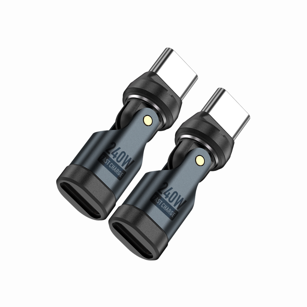 Plug n' Rotate 2 Pack USB C to USB C Non Magnetic Adapter