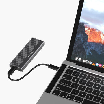 AIRBONE Slim Stick Duo SATA & NVMe up to 10Gbps SSD Enclosure | USB 3.1 Type-C | Supports SATA and M.2 NVMe 2230/2242/2260/2280 B+M/M-Key up to 4TB | Aluminium Build for Cooling | 2818SN Model