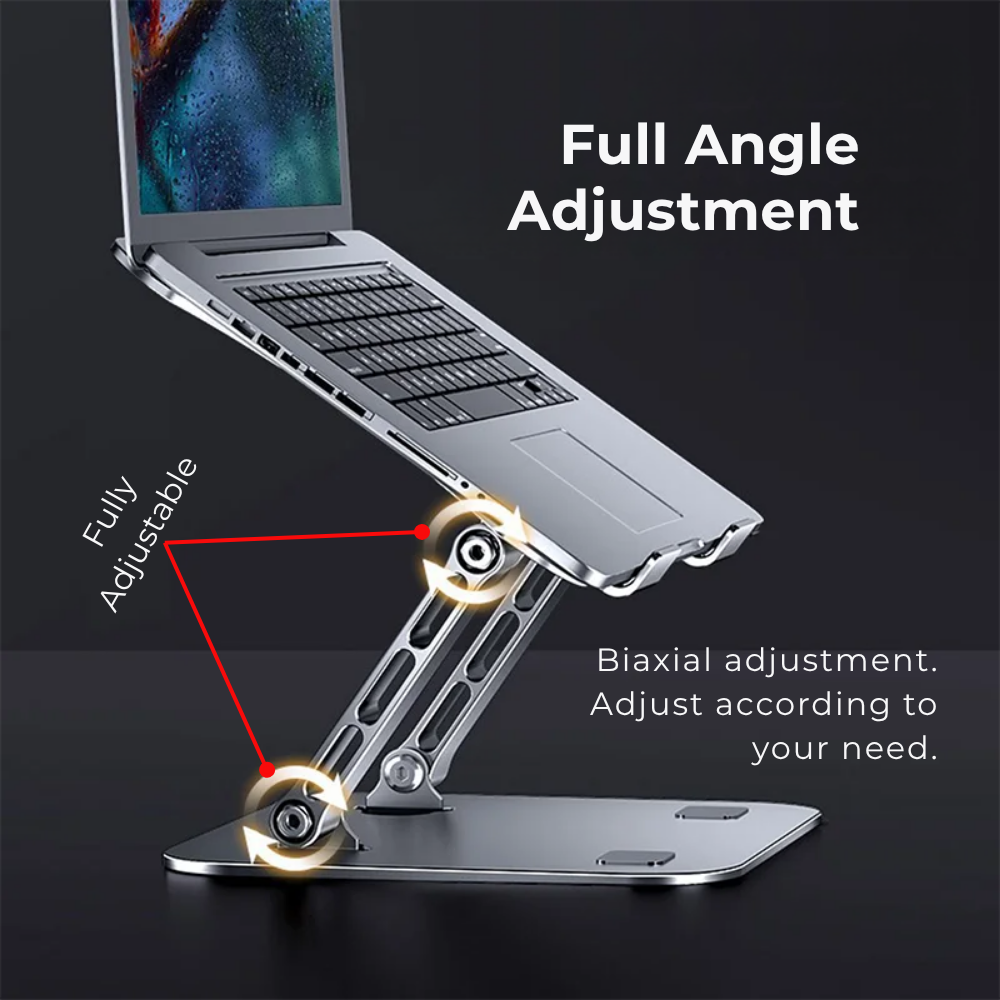 Adjustable Non Swivel Laptop Stand for up to 17" Laptops - Grey
