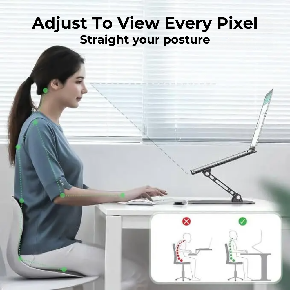 Adjustable Non Swivel Laptop Stand for up to 17" Laptops - Grey