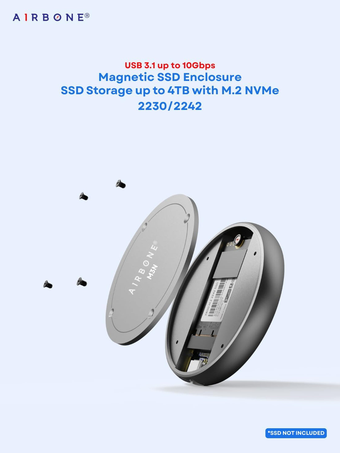 M3N - SSD Enclosure with Magnet up to 10Gbps